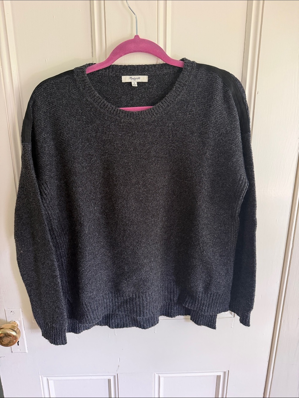 Madewell Charcoal Ribbed Crewneck Sweater
